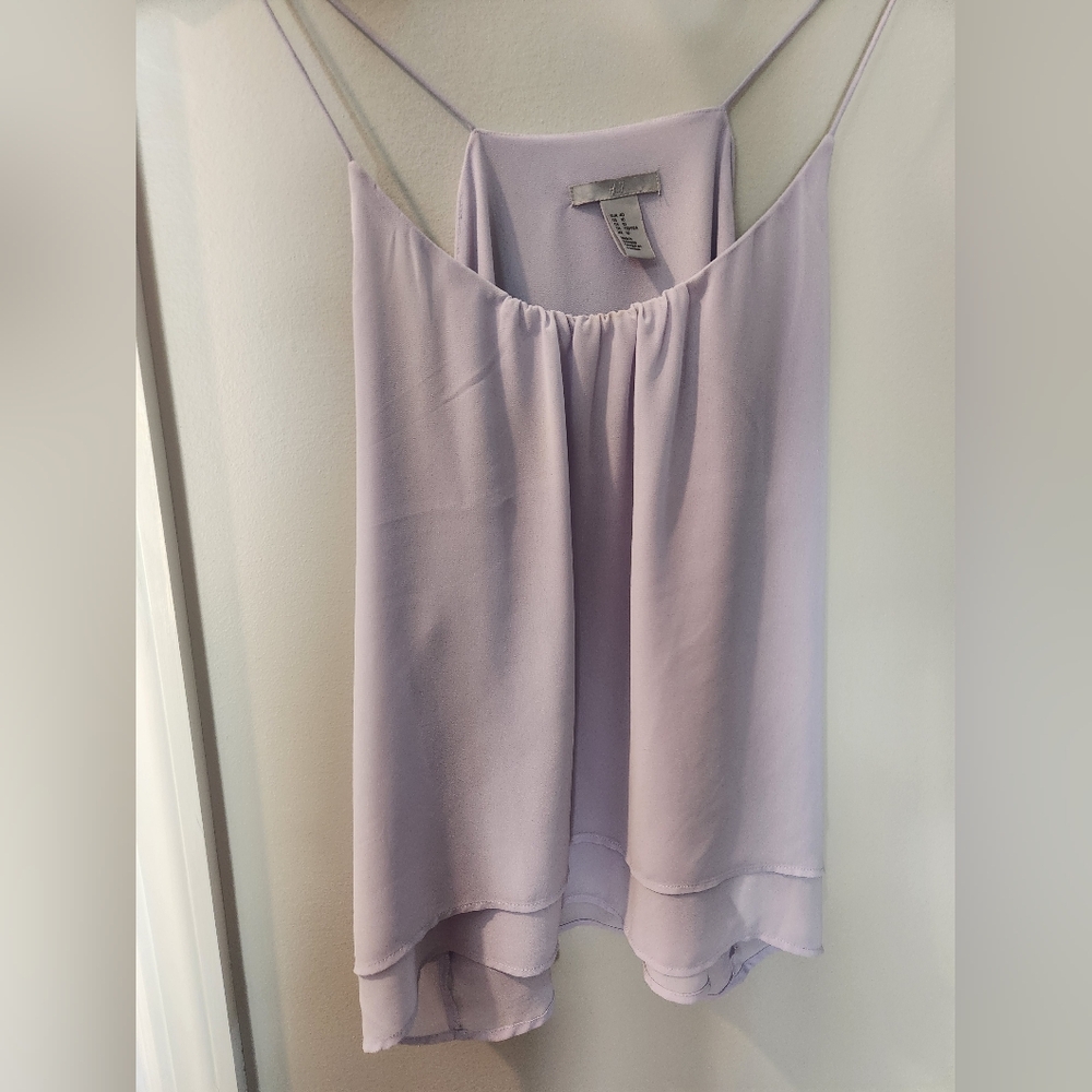 Womens H&M purple spaghetti strap tank top - Picture 3 of 6